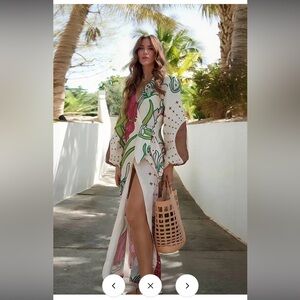 Boho floral print wrap maxi dress